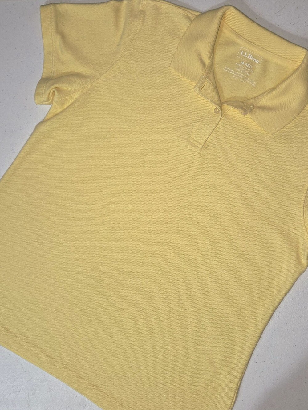 LL Bean polo shirt NWOT butter yellow medium